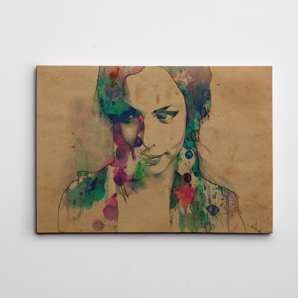 Kadın Portresi Renkli Kanvas Tablo